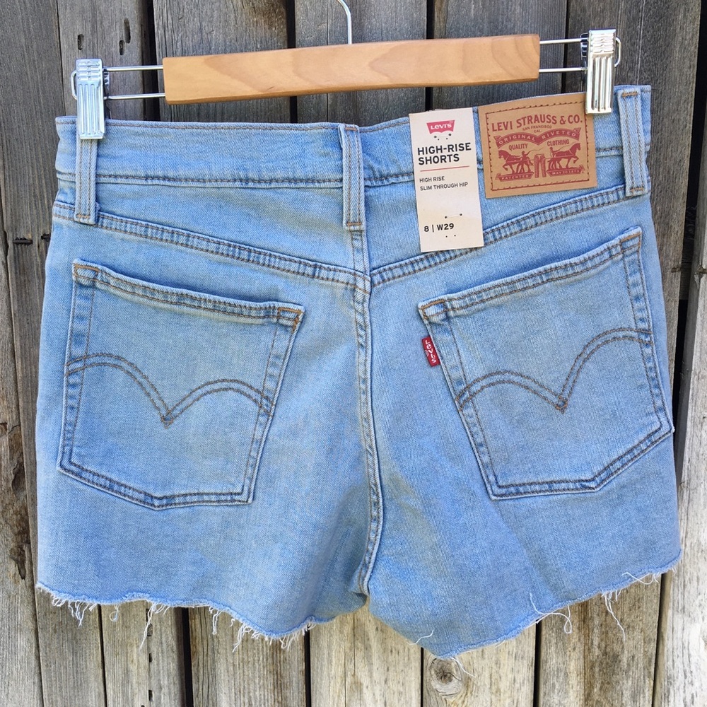 NWT Levi’s High Rise Jean Shorts Sapphire Sound 29 - Picture 8 of 14